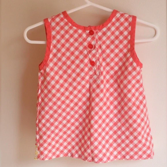Kids Red and Yellow Gingham Tank Top - Picture 4 of 4